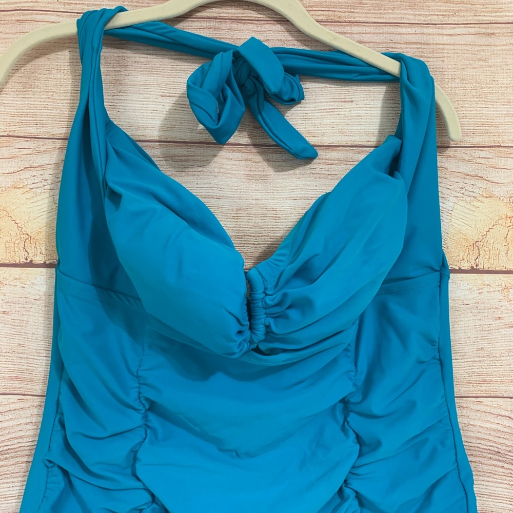 {Forever 21} Teal Halter one piece Swimsuit - Picture 5 of 9